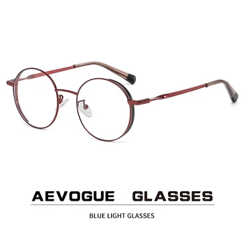 AEVOGUE gözlük çerçeve Anti mavi ışık gözlük aksesuarları kadın moda gözlük erkekler bilgisayar yuvarlak AE1147