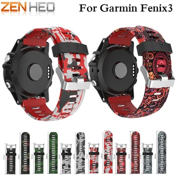 ZENHEO 26mm Genişlik saat kayışı Garmin Fenix 3 için Kayış Bandı Açık Spor Silikon Kordonlu Saat Garmin Fenix 3 / Fenix 5X Bilek