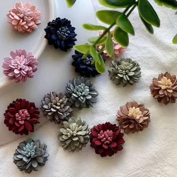 10 adet Klasik 2.5 cm Mini Katı Kumaş Çiçek El Yapımı DIY Düğün Çiçek Saç Bez Aksesuarları 8 renkler