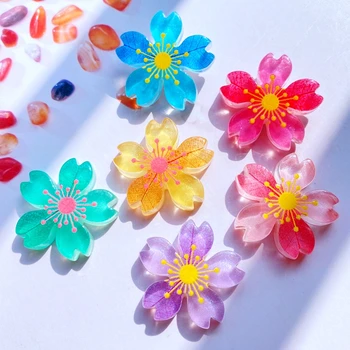 10 Adet Yeni Sevimli Reçine Mini Karışık Aydınlık Çiçekler Düz Geri Cabochon Karalama Defteri Kawaii DIY Bezemeler Aksesuarları E36