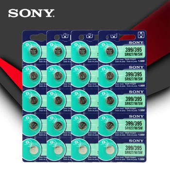 20 adet Sony 100 % Orijinal 395 SR927SW 399 SR927W LR927 AG7 1.55 V İzle Pil SR927SW 395 Düğme Düğme Hücre JAPONYA'DA yapılan