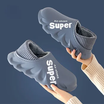 2021 Yeni kışlık terlik Sıcak erkek ayakkabısı Su Geçirmez Kadın Çiftler Kaymaz Peluş Pamuk Kapalı Açık Rahat Ev Sonbahar Kalın Topuk