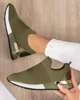 2021Vulcanize Ayakkabı Sneakers Kadın Ayakkabı Bayanlar Slip-On Örgü Düz Renk Sneakers Kadın Spor Örgü rahat ayakkabılar için Women88