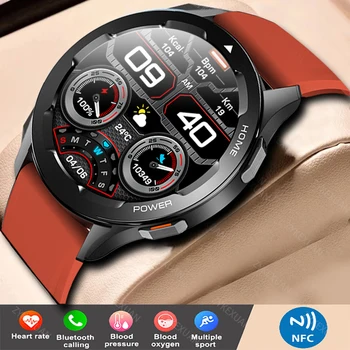 2022 Yeni NFC akıllı izle Erkekler Bayanlar Bluetooth Çağrı Saatler 360*360 HD Tam Dokunmatik Ekran Smartwatch Huawei Xiaomi telefon + Kutu