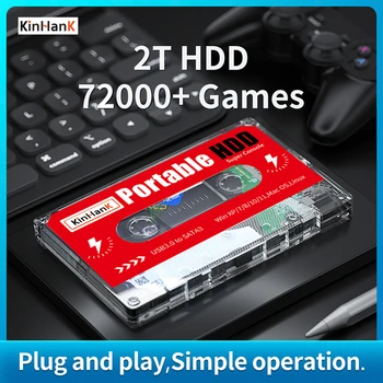 2T HDD Oyun Sabit Disk Süper Konsolu X PC Mini / X86 Oyun Konsolu Emülatörlerine PS3 / PS2 / Wİİ / Sega Saturn Dahili 72000 + Oyunlar