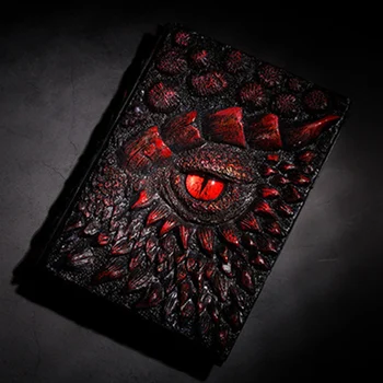 3D Ejderha Kabartmalı Dergisi Retro Üç Boyutlu Kabartma Ejderha Gözü El Yapımı Günlüğü Çizim Defterleri Cadılar Bayramı Süslemeleri