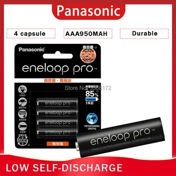 4 adet Panasonic Eneloop Pro AAA Pil Şarj Edilebilir Piller 950mAh 1.2 V Nİ-MH Kamera El Feneri Oyuncak Ön Şarjlı