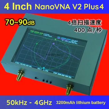 4 İnç TFT NanoVNA V2 Plus4 4GHz Vektör Ağ Analizörü 50KHz-4GHz Kısa Dalga HF VHF UHF 70-90dB 3200mAh Pil İle