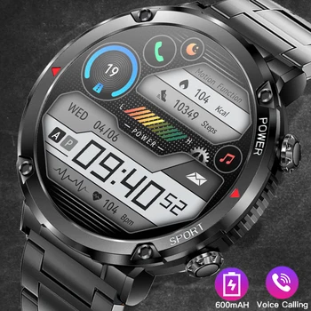 600mAh akıllı saat Erkekler 1.6 İnç IPS Ekran Uzun Bekleme Spor Saatler HD Sesli Arama IP68 Su Geçirmez Smartwatch Android IOS İçin