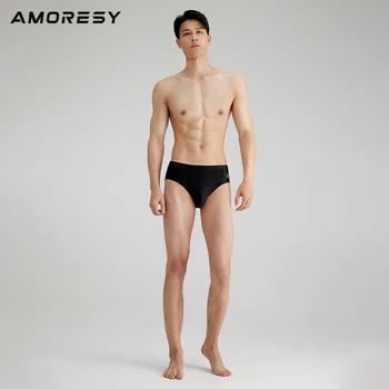 AMORESY Eros serisi erkek iç çamaşırı düz renk parlak nefes spor buz külot