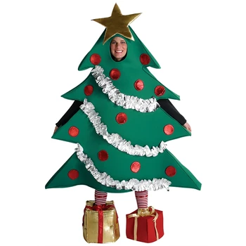 Annem ve ben Noel Kostüm Yetişkinler ve Çocuklar Noel Ağacı Kostüm Şenlikli Noel Cosplay Parti Elbise Kıyafet