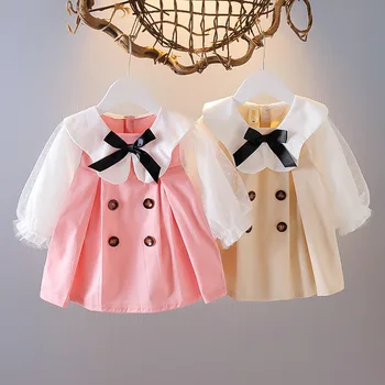 Bahar yenidoğan bebek kız giysileri gevşek elbise mont bebek kız giyim için 1 yıl bebekler doğum günü prenses parti elbiseler elbise
