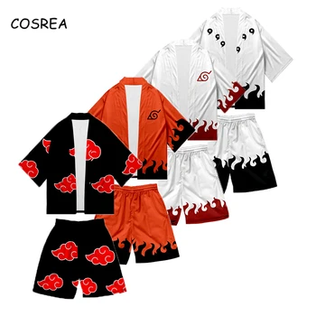Cosrea Cosplay Kostüm Kimono Uzumaki Akatsuki Haruno Sakura Spor Takım Elbise Üstleri Pantolon Şort Disfraz Elbise T-shirt Ceket