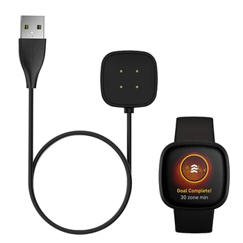 Dock şarj adaptörü USB şarj kablosu Güç Kablosu Fitbit Versa için 4/3 Sense 2 akıllı saat Versa4 Versa3 Sense2 Aksesuarları