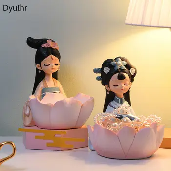 DyuIhr Çin retro kız oturma odası anahtar depolama dekorasyon yaratıcı ev oturma odası masaüstü depolama dekorasyon düğün hediyesi