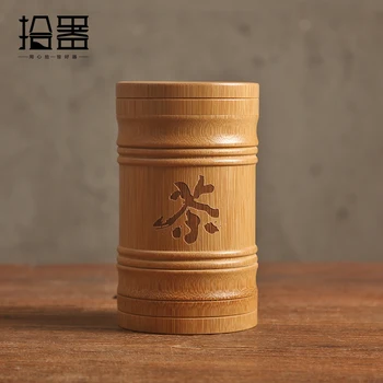 El yapımı Bambu çay teneke kutusu Baharat Caddy saklama kutusu Organizatör Şişe çay seti Kutusu Mutfak Aksesuarları Mühür Kapak Kavanoz Caddy Hediye