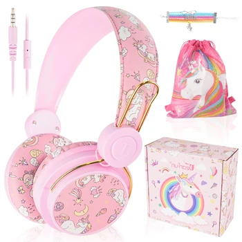 Kablolu Çocuk Kulaklıklar Karikatür Sevimli Çocuklar Anime Kulaklık Kulaklık Stereo Müzik Mikrofon ile çocuk Kulaklık noel hediyesi