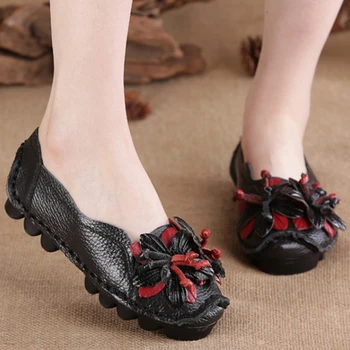 Kadın Ayakkabı üzerinde kayma Çiçek Dekorasyon Düz Loafer'lar Açık Moda Rahat Yürüyüş Rahat kadın ayakkabıları Calzado Mujer