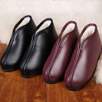 Kar Botları Kadın Ayakkabı Sıcak Peluş Kürk yarım çizmeler Kış Kadın Üzerinde Kayma Düz rahat ayakkabılar Su Geçirmez Ultralight Ayakkabı 35-44