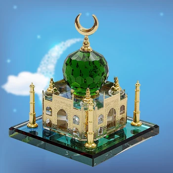 Kristal Yaldızlı Taj Mahal Minyatür Koleksiyon Mimari Figürler Ev Minyatür Hint Yapı El Sanatları Masa Dekor