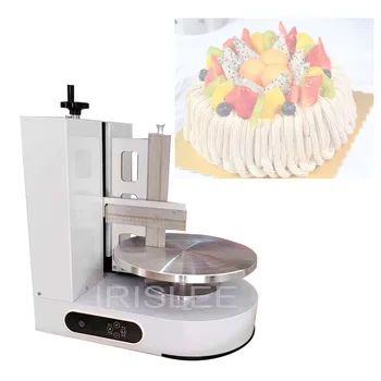 Küçük Masa Üstü Otomatik Yuvarlak Doğum Günü Pastası Krem Tereyağı Yayma Makinesi Kek Çikolata Krem Buzlanma kaplama ekipmanı