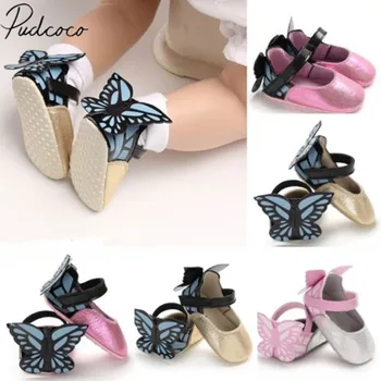 Marka Yeni 0-18M Yenidoğan Bebek Çocuk Bebek Kız Kelebek Ayakkabı Sevimli Prenses Ayakkabı Kanatlı Moda İlk Yürüyüşe