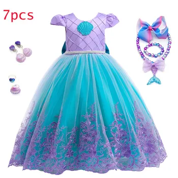 Mermaid Kız Prenses Elbise Çocuklar İçin Cadılar Bayramı Cosplay Kostümleri Set Bebek Kız Elbise Çocuk Doğum Günü Partisi düğün elbisesi