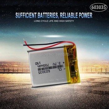 Mp3 mp4 mp5 Takometre Araba DVR Bluetooth Kulaklık GPS İçin 3.7 V 4 603035 Lityum Polimer Li-Po li-ıon Şarj Edilebilir Pil 