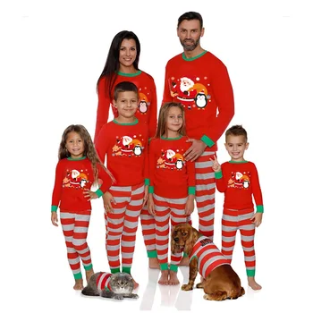 Noel Aile Eşleştirme Pijama 2022 Yeni Tam Renkli Noel Dekorasyon Baskı Yetişkin Çocuk Takım Elbise Bebek Tulum + Köpek Aile Takım Elbise