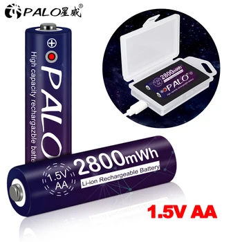 PALO 1.5 V 2800mWh Li-İon AA şarj edilebilir pil için El Feneri Kamera Oyuncak kontrol Ön Şarjlı yüksek kapasiteli Pil