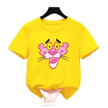 pembe panter çocuk giyim kız Anime Giyim t-shirt polyester hızlı kuru Çocuk giysileri kız t-shirt erkek takım elbise