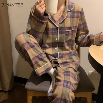 Pijama Setleri Kadınlar Zarif Güzel Bayanlar Basit Konfor Pijama Cepler Popüler Öğrenciler Nefes Ulzzang Rahat Ins Sıcak Satış