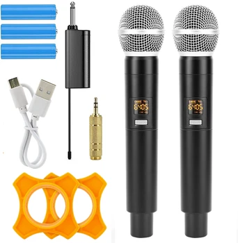 Profesyonel UHF Kablosuz Mikrofon Verici alıcı Sistemi El Karaoke Mikrofon KTV Ev Partisi Şarkı Mikrofon