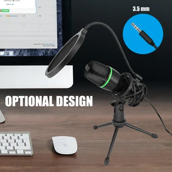 Profesyonel usb'li mikrofon 3.5 mm Kablolu Ev Stereo Masaüstü Tripod PC İçin MİKROFON YouTube Görüntülü Sohbet Oyun Podcasting Kayıt