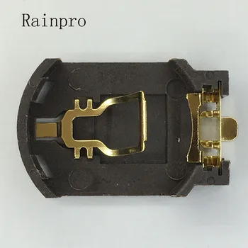 Rainpro 10 ADET / GRUP BS-8 CR2032 CR2025 altın kaplama düğme pil tutucu 2032 Pil Kutusu Soket Kılıf
