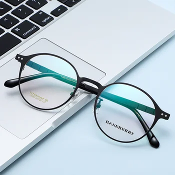 Reven Jate 71080 Optik Gözlük Saf Titanyum Çerçeve Reçete Gözlük Rx Erkekler veya Kadınlar için Gözlük Erkek Kadın Gözlük