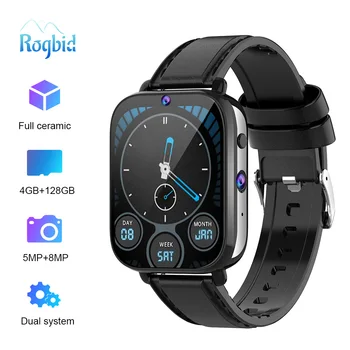 Rogbıd Kral Android 9.1 akıllı saat Erkekler 4G İnternet Wifi GPS Bluetooth Görüntülü Görüşme Smartwatch Çift Kamera Büyük Bellek 850 mAh