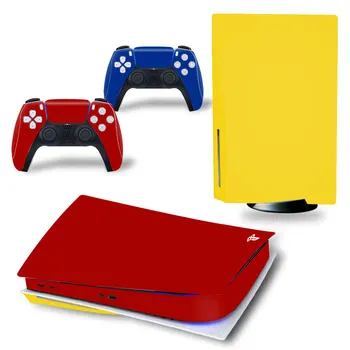 Saf Renk PS5 Standart Disk Baskı Cilt Sticker Çıkartma Kapak PlayStation 5 Konsol Denetleyicisi için PS5 koruyucu kabuk Durumda