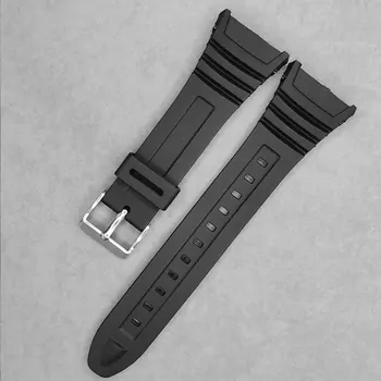 Silikon saat kayışı paslanmaz çelik pim Toka Watchband Casio W-96H Spor Erkek Kadın Kayış Bilezik
