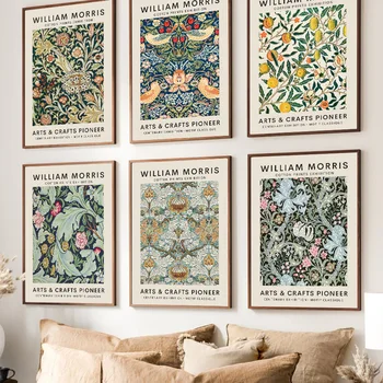 Soyut William Morris Çiçek Sergi Baskılar Ve Posterler duvar sanatı tuval resimleri Resimleri Için Oturma Odası Ofis Dekor