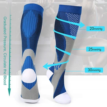 Spor varis çorabı Erkekler Kadınlar Anti Yorgunluk Ağrı kesici Diz Yüksek Çorap Açık Tıbbi Hemşirelik diz üstü çorap