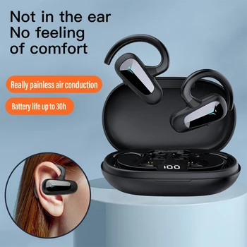 T8 TWS Kulak monte Hava İletim Kulaklık dijital ekran Bluetooth Kulaklık Olmayan kulak kemik iletim kulaklığı