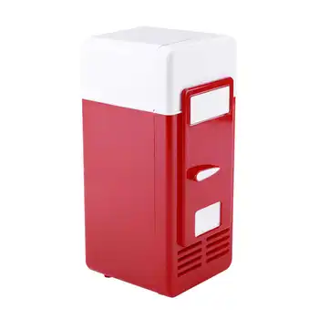 USB Mini Buzdolabı Buzdolabı ile led ışık Buzdolabı İçecek İçecek Soğutucu ve İsıtıcı Buzdolabı Mini Araba Buzdolabı