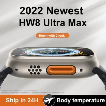 Wholesale 49mm HW8 Ultra Max akıllı saat Serisi 8 Smartwatch bant kilidi ile Vücut Sıcaklığı Erkekler Kadınlar NFC Kan Şekeri pk DT8
