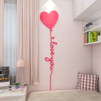 Yaratıcı balon 3d stereo duvar çıkartmaları kız yatak odası başucu duvar süslemeleri oturma odası TV arka plan odası dekorasyon