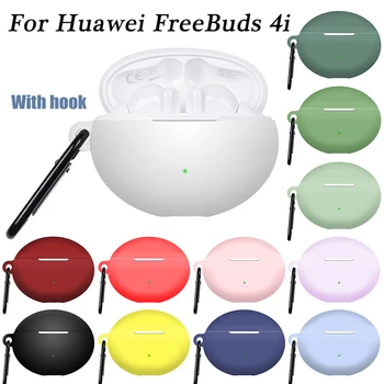 Yumuşak Silikon Kulaklık Kapak için Huawei FreeBuds 4i Bluetooth Kablosuz Kulaklık Protectiv için Kanca ile Huawei Ücretsiz Tomurcukları 4i