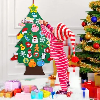 Çocuk keçe Yılbaşı Ağacı Noel Ev Dekorasyon Noel Baba Dekorasyon Noel Baba Yeni Yıl Noel Erkek Kız Hediye