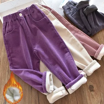 Çocuklar Sıcak Pantolon Erkek Kız Sonbahar Kış Kadife Kalın Dış Giyim Spor Pantolon 3-10Y Çocuk Giysileri Rahat Yüksek Bel Pantolon