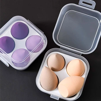 Şeffaf 4 İzgaralar Seyahat güzellik tozu Puf saklama kutusu Makyaj Yumurta Kurutma Çantası Taşınabilir Sünger Tutucu Konteyner Organizatör
